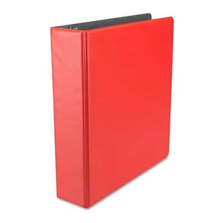 Universal Suede Finish Vinyl Round Ring Binder, 2 Capacity, Red 34403